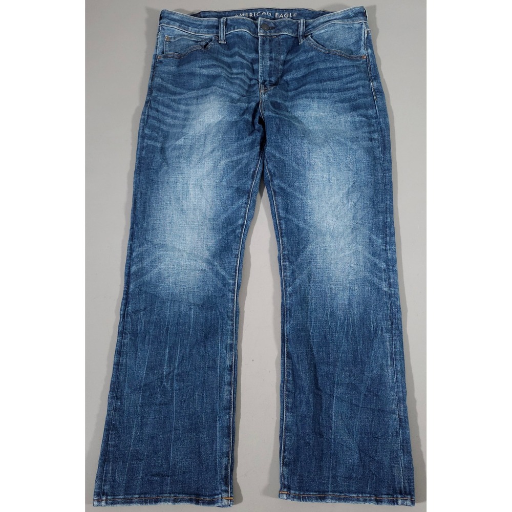American Eagle Original Bootcut Mens 38x30 Blue Airflex+ Temp Tech Jeans